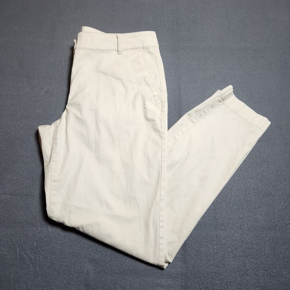 Talbots Chino Pants Women 8 Tan Mid Rise The Weekend Tapered Leg